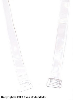 Bra straps, silicone, transparent, 3 pairs (6 pcs)